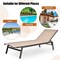 Costway 2 PCS Patio Lounge Chair Chaise Recliner Back Adjustable Garden Brown\Black